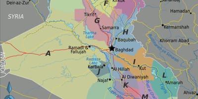 வரைபடம் ஈராக் பகுதிகளில்